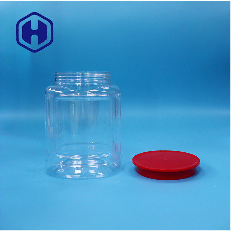 अंडाकार पीईटी प्लास्टिक अखरोट कैंडी पीपर कुकी कुकी सूखे खाद्य जार पेंच शीर्ष ढक्कन