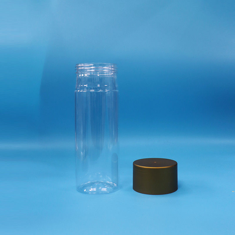 पारदर्शी पीईटी प्लास्टिक कुकीज़ कैंडी बेबी फूड ऊंची सिलेंडर गोल खाद्य जार पेंच टोपी