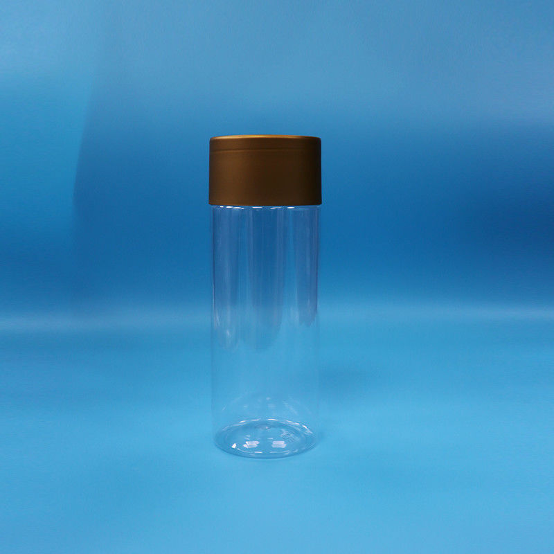 पारदर्शी पीईटी प्लास्टिक कुकीज़ कैंडी बेबी फूड ऊंची सिलेंडर गोल खाद्य जार पेंच टोपी