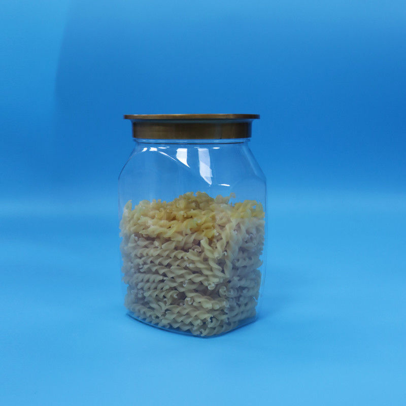 बेबी फूड उच्च गुणवत्ता पारदर्शी प्लास्टिक पीईटी खाद्य भंडारण जार सील ढक्कन अखरोट के लिए