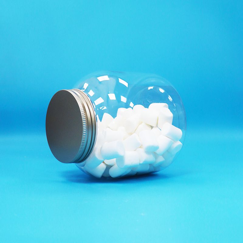 एल्यूमीनियम पेंच ढक्कन साफ़ प्लास्टिक पीईटी गोल कैंडी नट्स दैनिक खाद्य जार इको-फ्रेंडली