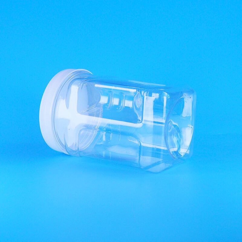 एमन स्लाइस क्रैनबेरी कुकीज़ सूखे स्क्विड पालतू स्पष्ट प्लास्टिक पेंच ढक्कन पकड़ जार खाद्य ग्रेड