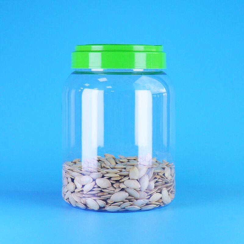 खाद्य ग्रेड फ्लैट कैप क्लियर कॉफी कैंडी कमल बीज बेबी फूड पीईटी राउंड प्लास्टिक जार