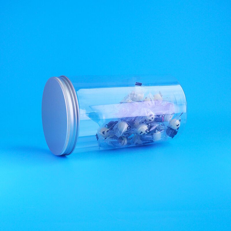 साफ़ खाद्य ग्रेड सूखे फल कुरकुरे मूंगफली भालू बिस्कुट गोल पीईटी जार पेंच कैप