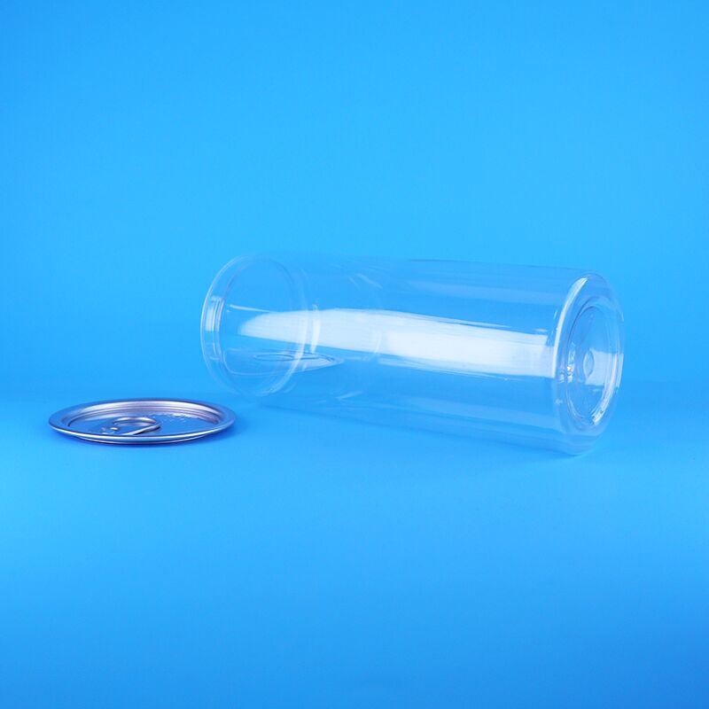 उच्च गुणवत्ता अच्छी तरह से सील आसान खुला ढक्कन स्पष्ट पीईटी प्लास्टिक पेय सोडा कैन