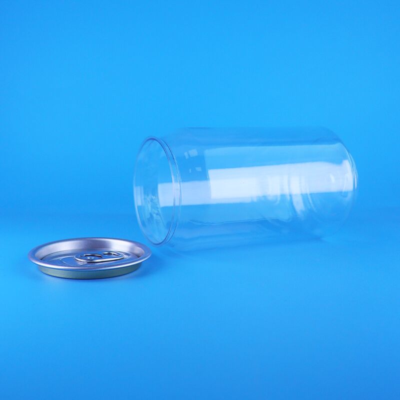 कॉफी चाय दूध और कार्बोनेटेड पेय के लिए आसान खोलने ढक्कन के साथ 330ml स्पष्ट पीईटी प्लास्टिक कैन