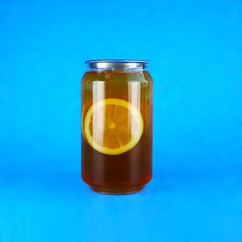 330ml आसान खुला ढक्कन पारदर्शी खाद्य ग्रेड पीईटी प्लास्टिक कैन के लिए कॉफी साइडर नट्स पॉपकॉर्न