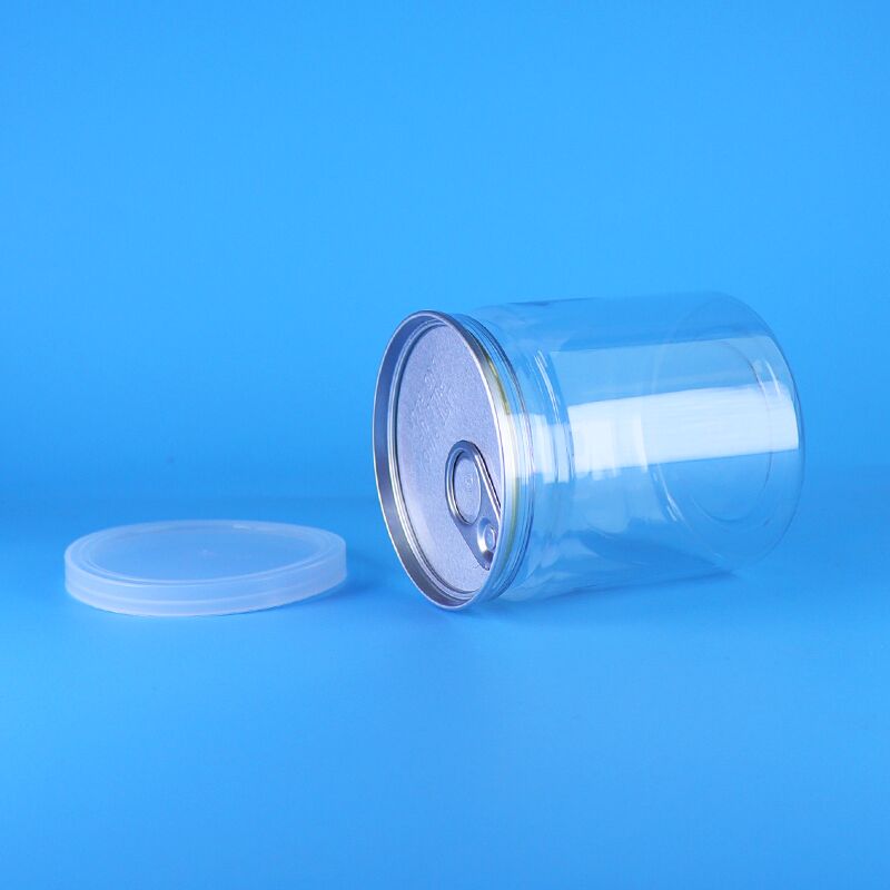 पॉपकॉर्न और मसालेदार आलू के लिए आसानी से खुले ढक्कन के साथ 250 मिलीलीटर एयरटाइट पीईटी जार प्लास्टिक पैकेजिंग जार