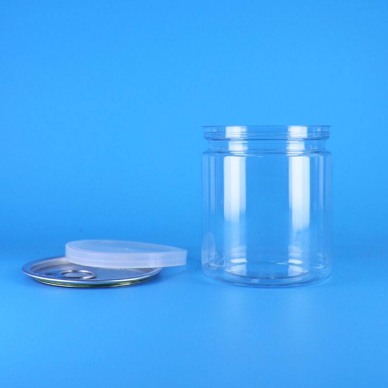 वायुरोधी 250 मिलीलीटर पीईटी आसान खुला ढक्कन प्लास्टिक आड़ू कैन हैम मटर खाद्य पैकेजिंग समाधान