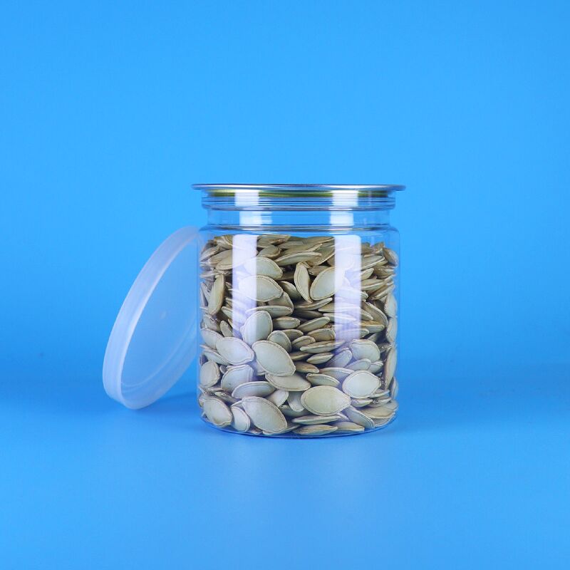 वायुरोधी 250 मिलीलीटर पीईटी आसान खुला ढक्कन प्लास्टिक आड़ू कैन हैम मटर खाद्य पैकेजिंग समाधान