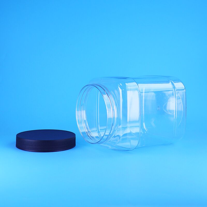 Transparent Food Storage Solution Custom Square PET Plastic Baby Food Jar Screw Lid 