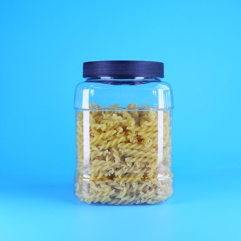 Transparent Food Storage Solution Custom Square PET Plastic Baby Food Jar Screw Lid 