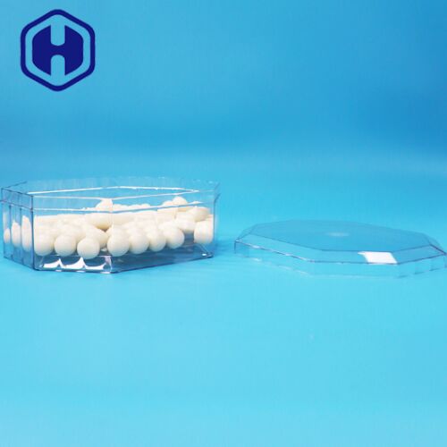 खाली सूखे फल कैंडी नट्स कुकीज़ पीईटी प्लास्टिक अष्टकोणीय पैकेजिंग बॉक्स खाद्य ग्रेड