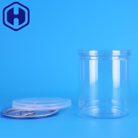 नट्स बेबी फूड के लिए वेल सीलिंग कस्टम डिज़ाइन ईज़ी ओपन लिड स्मॉल क्लियर पीईटी प्लास्टिक कैन