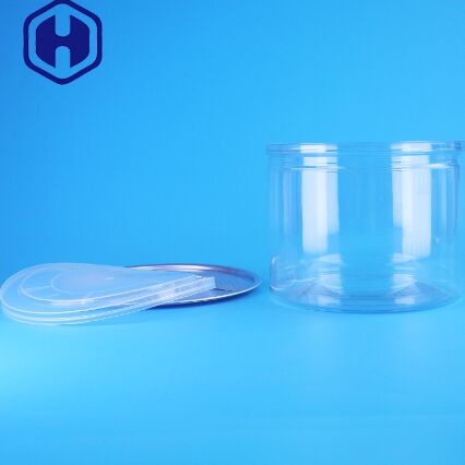 सूखे मेवों, कैंडी, खाद्य पैकेजिंग समाधानों के लिए आसान ओपन ढक्कन वाला सील क्लियर पीईटी प्लास्टिक कैन