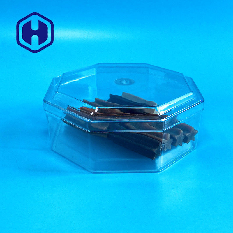 अष्टकोणीय कस्टम नट मांस Cubilose 15oz साफ़ पीईटी बॉक्स