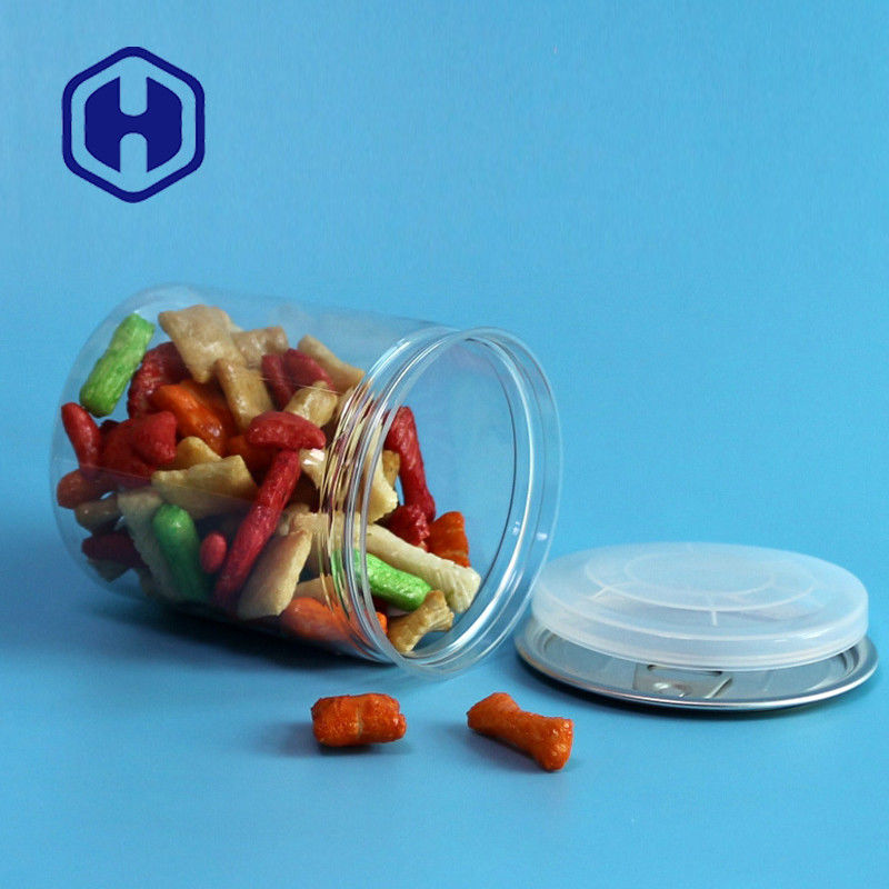 आसान ओपन एंड ढक्कन के साथ 300 # 330 मिलीलीटर साफ़ प्लास्टिक जार मिठाई चॉकलेट मूंगफली सेम भंडारण;