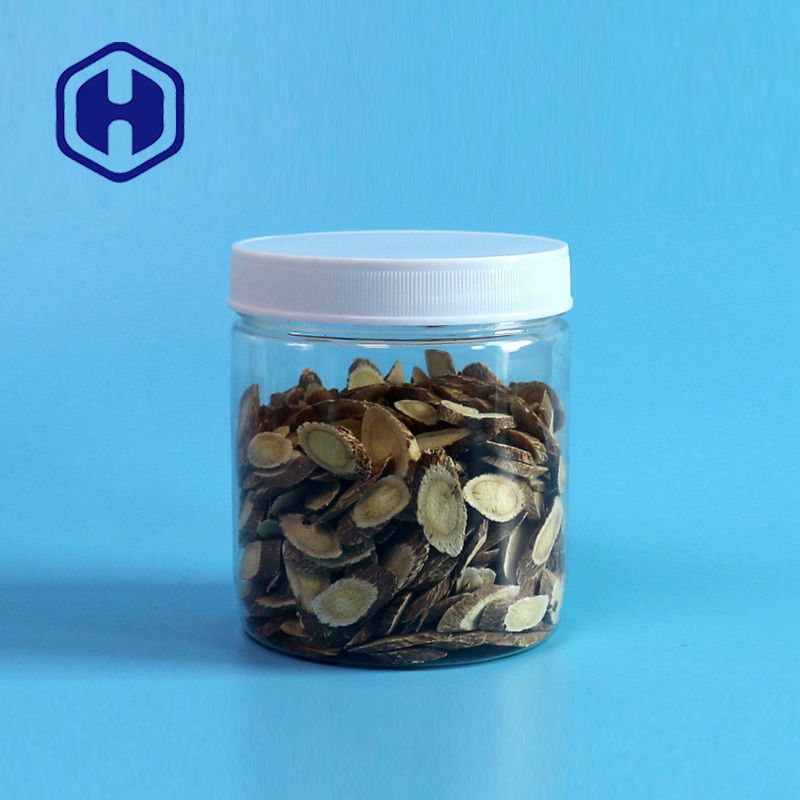 राउंड 510ml 87mm लीक प्रूफ प्लास्टिक जार शुगर च्युइंग गम पीईटी स्टोरेज जार