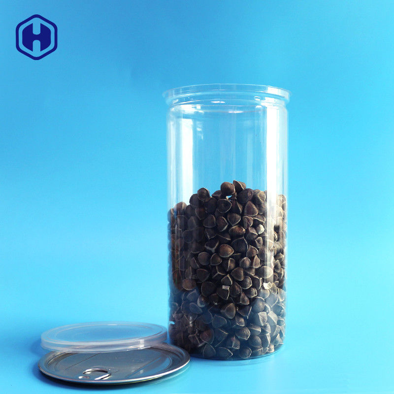 एल्यूमिनियम ढक्कन साफ़ प्लास्टिक के डिब्बे लंबे उच्च 1380 मिलीलीटर 401 # पॉप कॉर्न पैकेजिंग