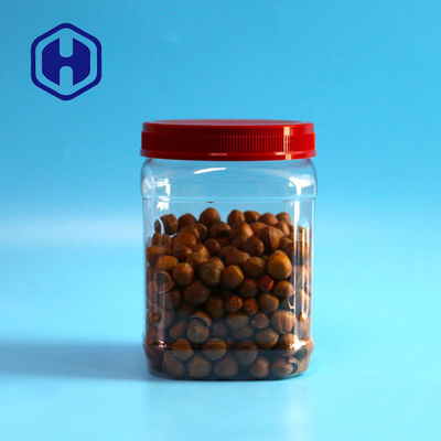 स्क्रू ढक्कन के साथ 1480 मिलीलीटर 50oz स्क्वायर पीईटी प्लास्टिक जार कॉफी पाउडर खाद्य पैकेजिंग