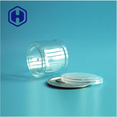 कैंडीज चॉकलेट स्नैक 250ml 8 औंस स्पष्ट स्पष्ट पीईटी कैन खाद्य पैकेजिंग आसान खुला अंत के साथ