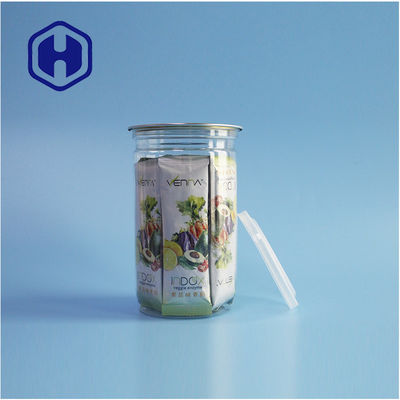 मसालेदार स्नैक्स आसान खोलना 307# आसान खाद्य पैकेजिंग के लिए पीईटी बेलनाकार डिब्बे