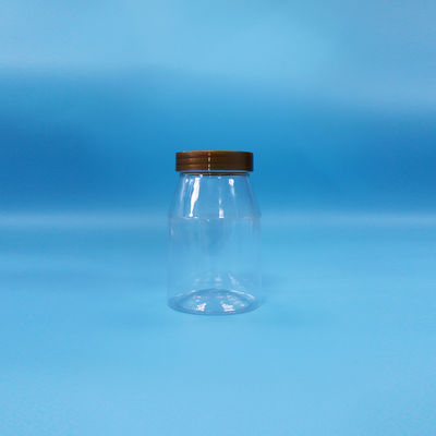 स्पष्ट गोल चौड़े मुंह बिस्किट कैंडी बेबी खाद्य लोडिंग पीईटी प्लास्टिक जार पेंच टोपी