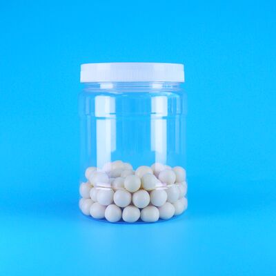 एयरटाइट स्पष्ट पीईटी प्लास्टिक कॉफी कैंडी अखरोट सैंडविच कुकीज़ कुरकुरा मूंगफली जार टोपी