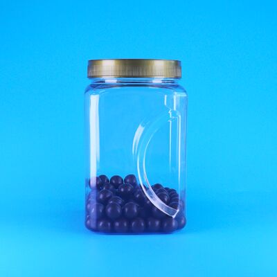 पीईटी पारदर्शी भूरा ढक्कन प्लास्टिक खाद्य ग्रेड लॉलीपॉप बादाम सूखे कटहल जार