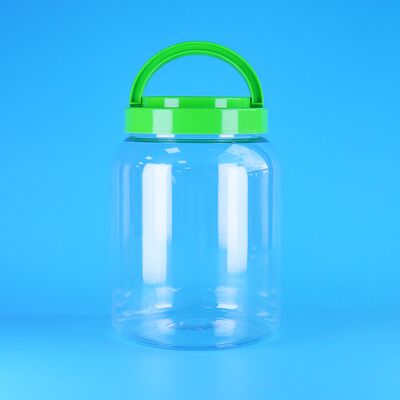 पारदर्शी खाद्य लोडिंग कॉटन कैंडी बटर कुकी पीईटी गोल प्लास्टिक जार पेंच टोपी