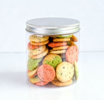 स्पष्ट व्यापक मुंह मसालेदार आलू दही आइसक्रीम गोल पीईटी जार एल्यूमीनियम ढक्कन