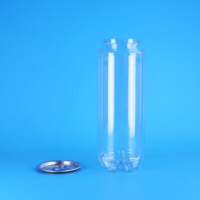 खाद्य ग्रेड कस्टम प्लास्टिक जार पीईटी प्लास्टिक सोडा माइक ग्रीन टी कैन आसानी से खोलने ढक्कन