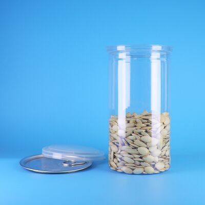 व्यापक मुंह आसान खुला ढक्कन खाद्य ग्रेड कुकीज़ कैंडी सूखे फल पीईटी स्पष्ट 700ml जार