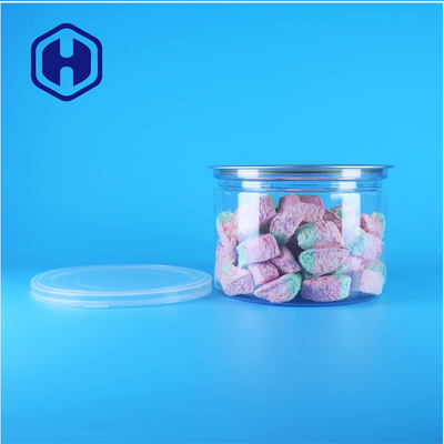 Plastic Transparent PET Round Easy Open Lid  Can For Food Candy Cookies Snack Tea